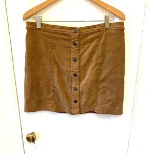 Abercrombie & Fitch Brown Faux Suede Button down mini skirt